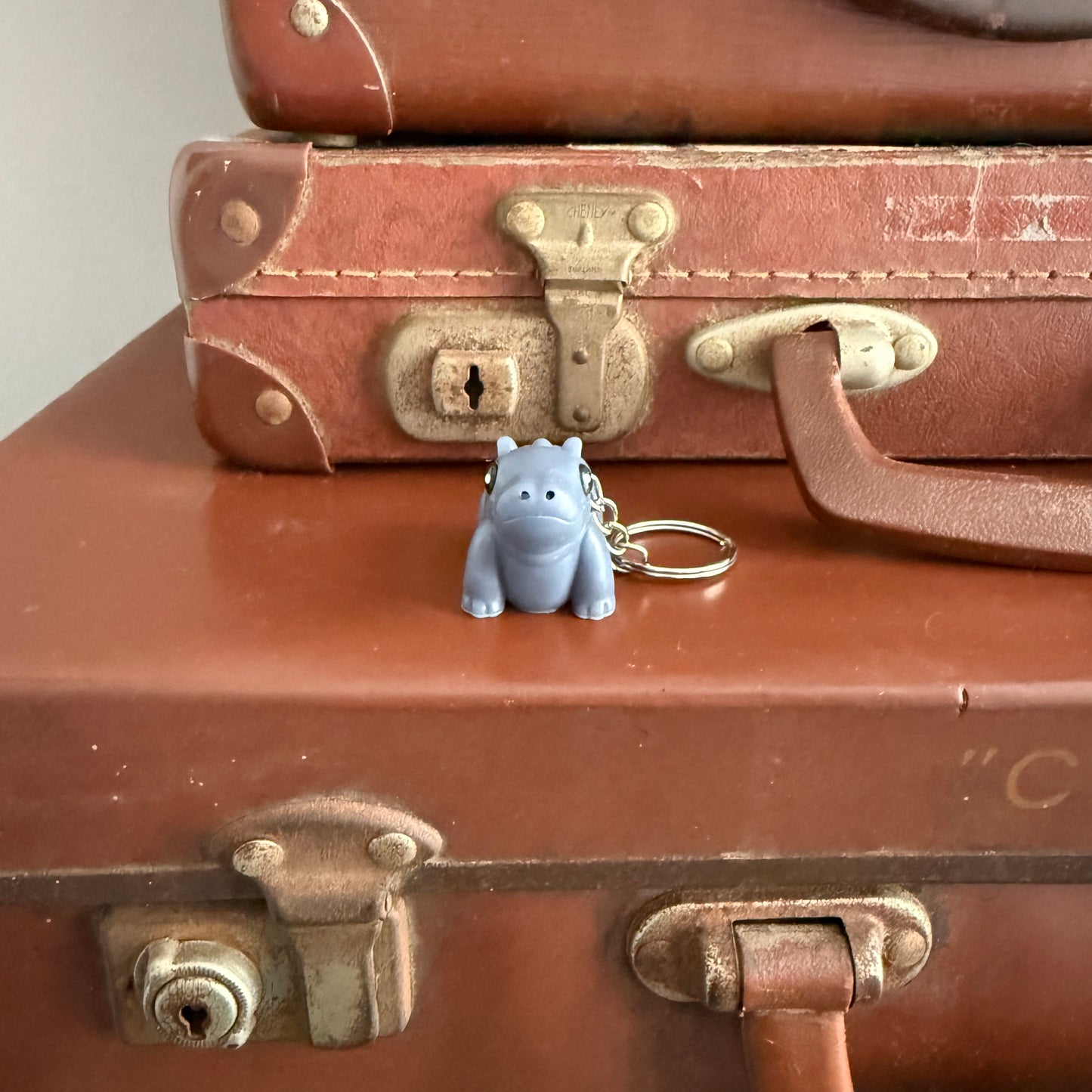 Jiggle Pet Resin 3D Print Keychain - Hippo