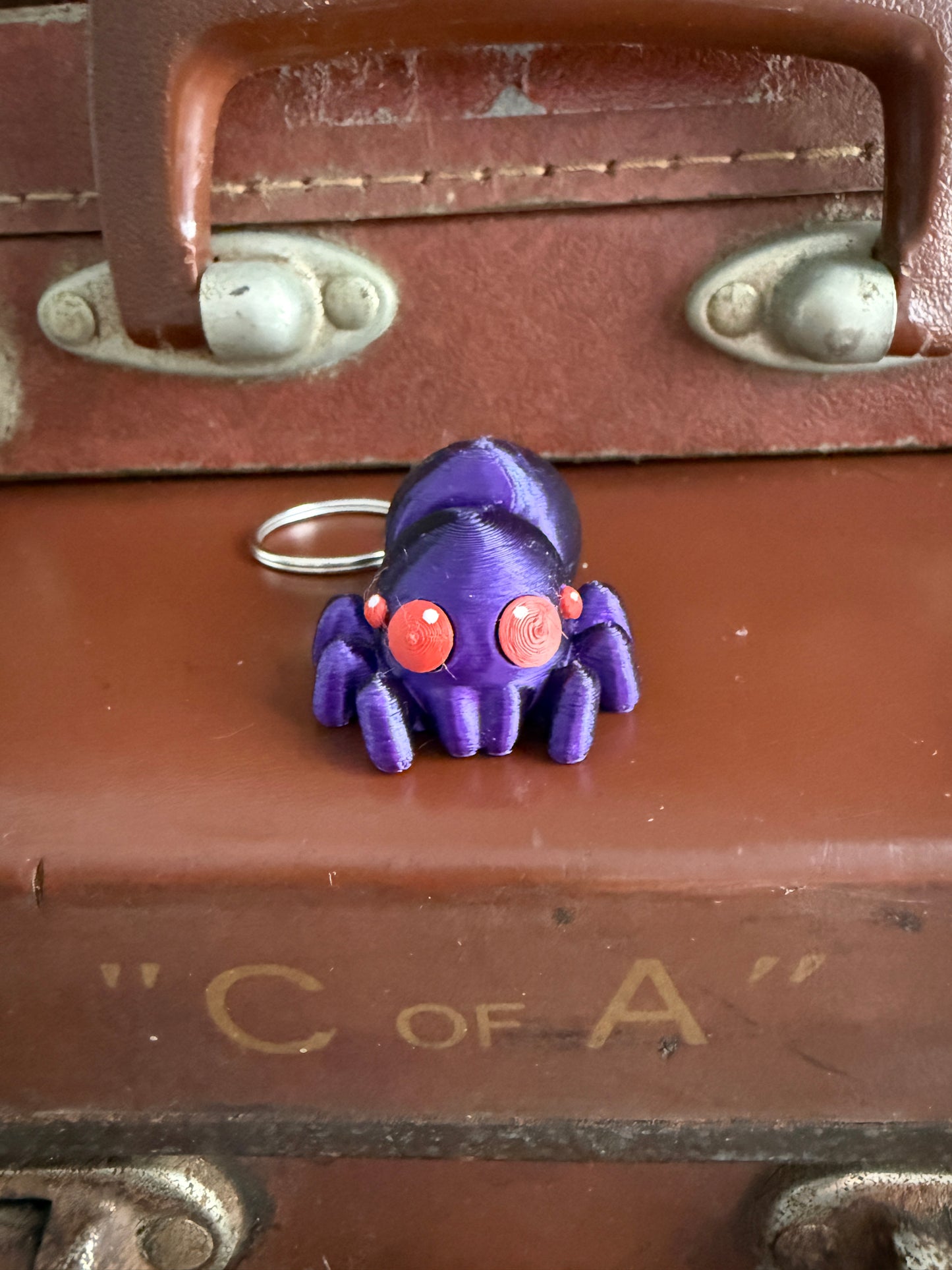 Jiggle Pet Plastic 3D Print Keychain - Spider