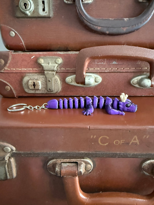 Jiggle Pet Plastic 3D Print Keychain  - Long Dragon