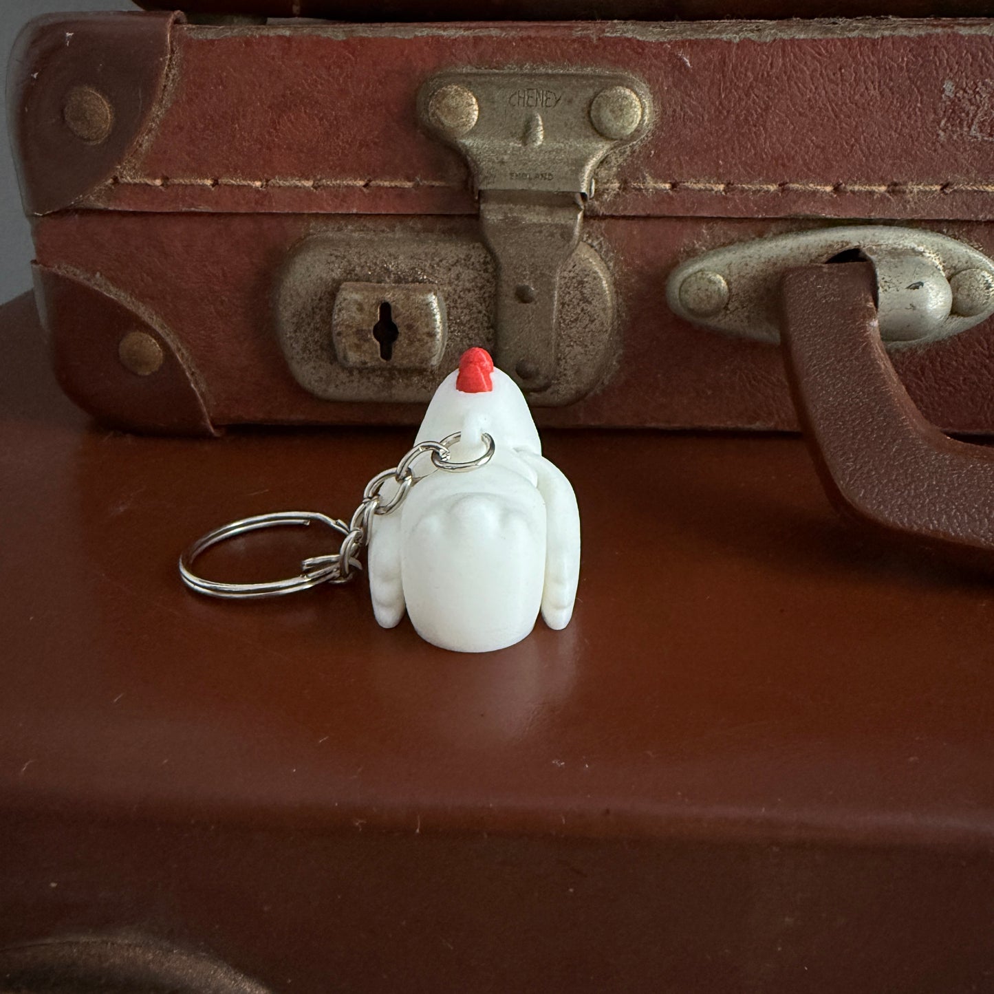Jiggle Pet Plastic 3D Print Keychain - Chicken