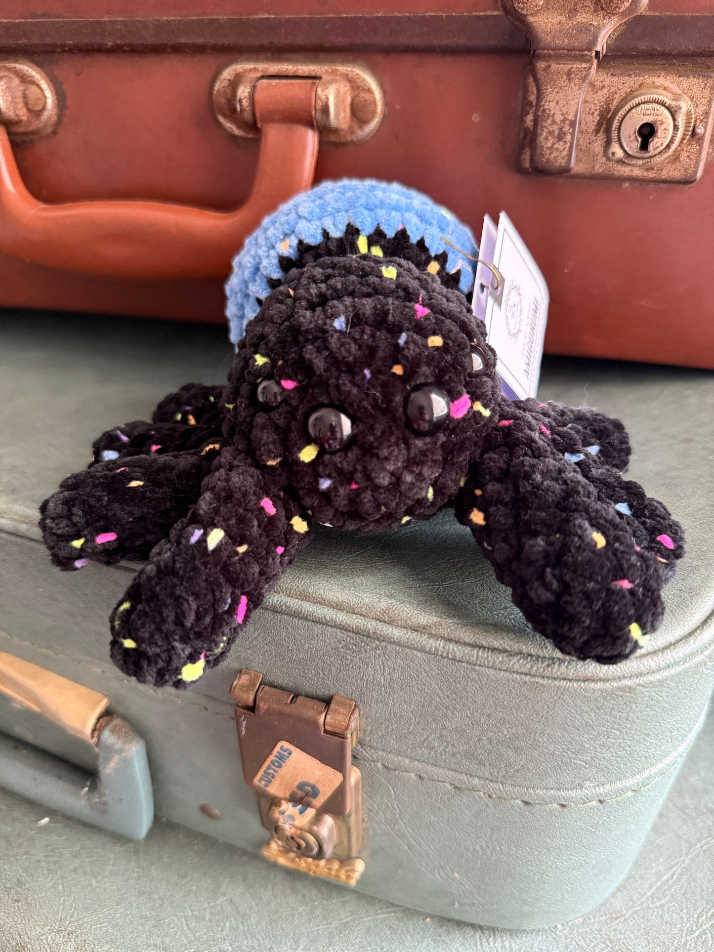 Spindle Spider Plush – Handmade Crochet Plush Halloween Spider