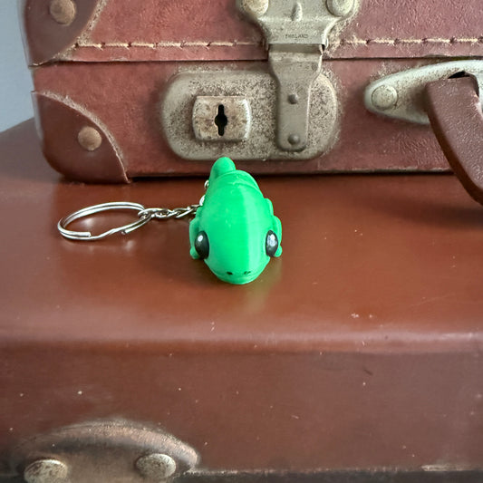 Jiggle Pet Plastic 3D Print Keychain  - Chameleon
