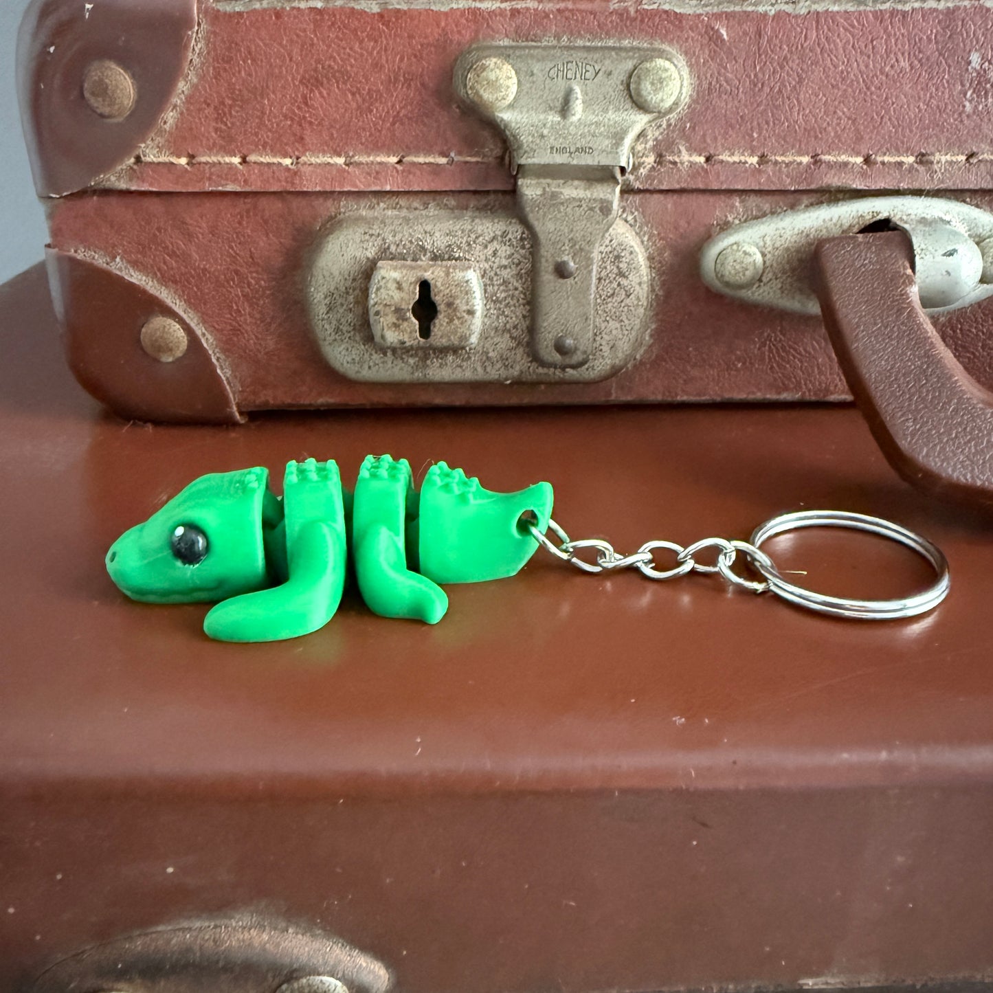 Jiggle Pet Plastic 3D Print Keychain - Crocodile