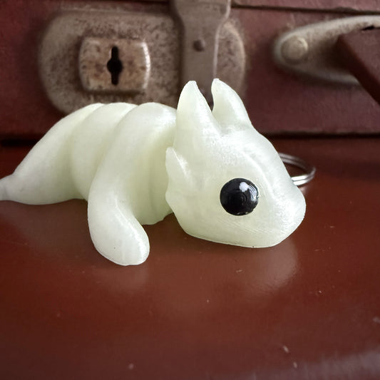 Jiggle Pet Plastic 3D Print Keychain  - Zou Dragon
