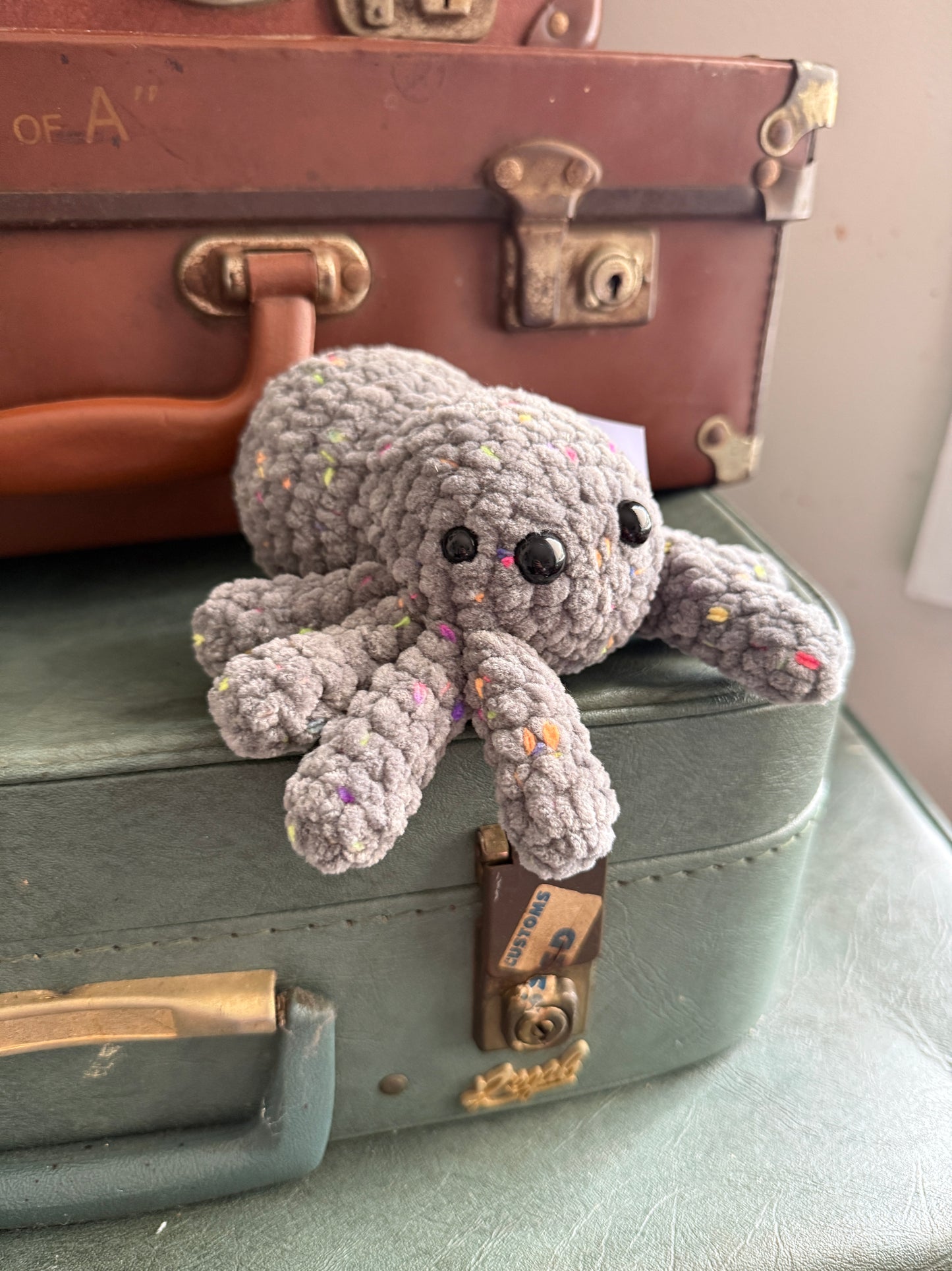 Spindle Spider Plush – Handmade Crochet Plush Halloween Spider