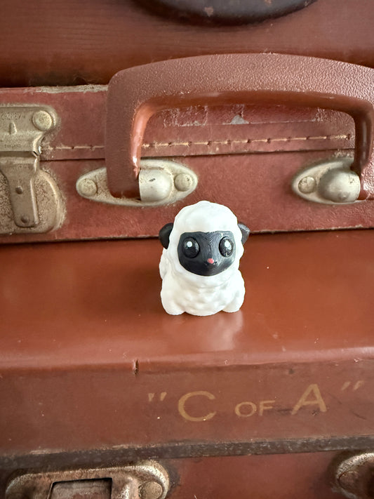 Jiggle Pet Plastic 3D Print Keychain  - Sheep