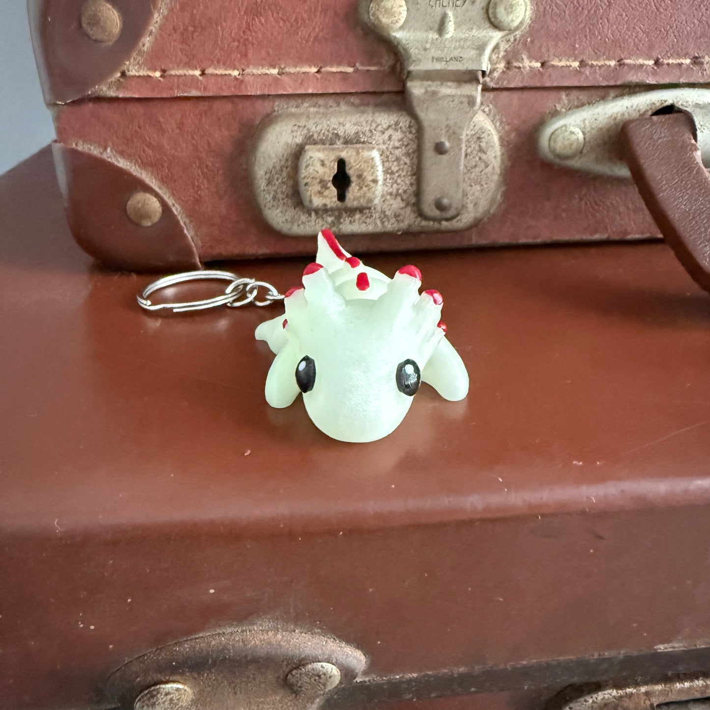 Jiggle Pet Plastic 3D Print Keychain - Axolotl