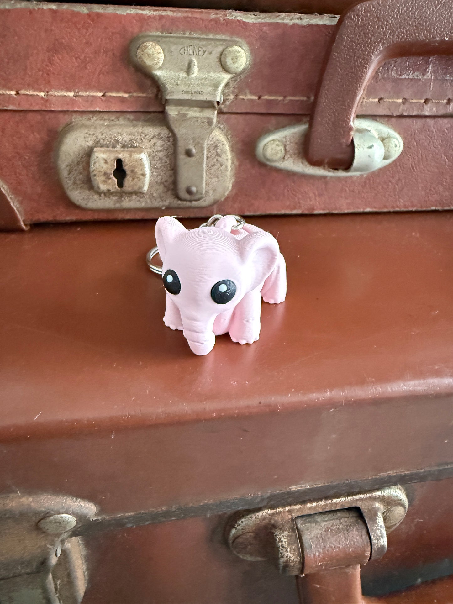 Jiggle Pet Plastic 3D Print Keychain - Elephant