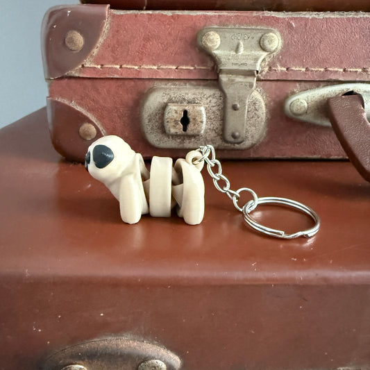 Jiggle Pet Plastic 3D Print Keychain  - Pug Dog