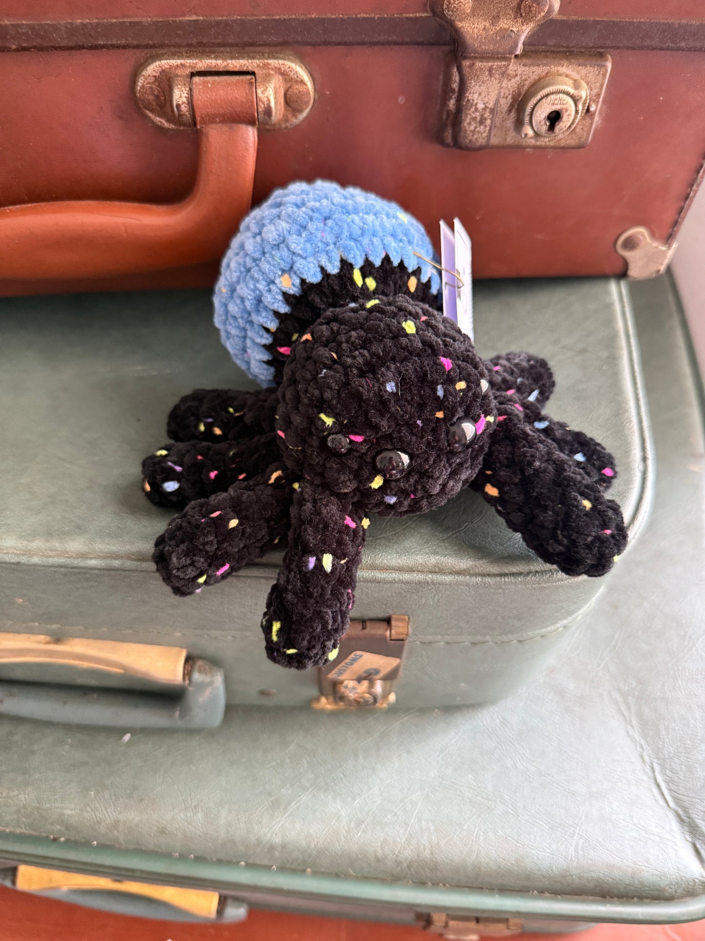 Spindle Spider Plush – Handmade Crochet Plush Halloween Spider