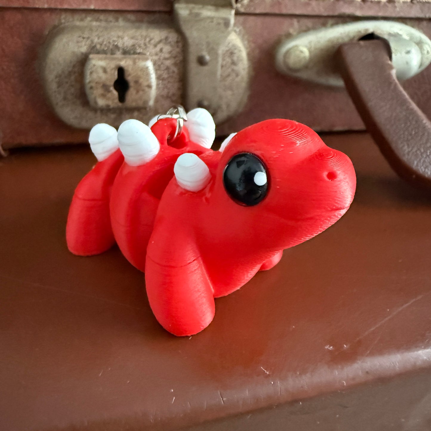 Jiggle Pet Plastic 3D Print Keychain - Stegosaurus Dinosaur