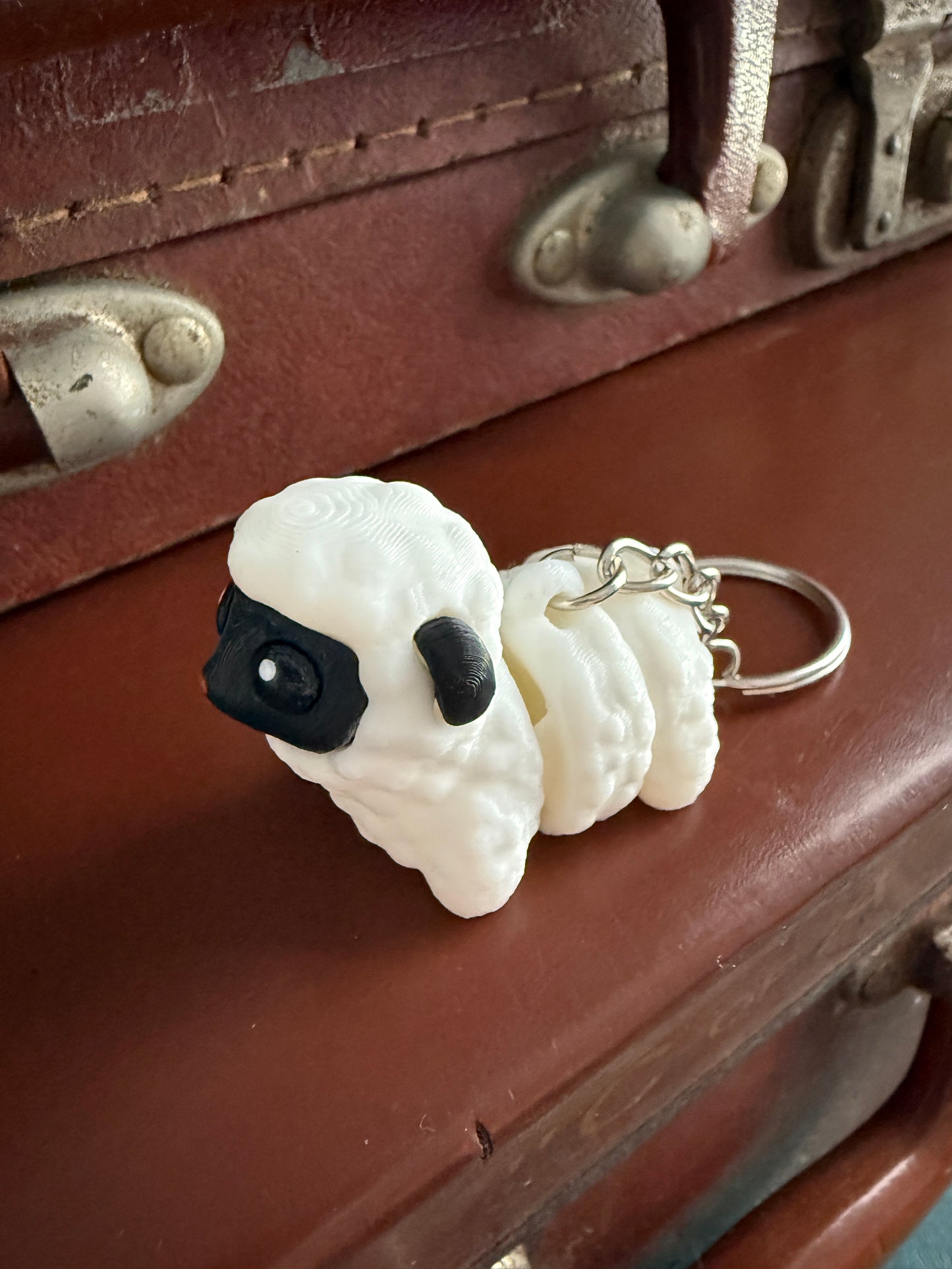Jiggle Pet Plastic 3D Print Keychain - Sheep