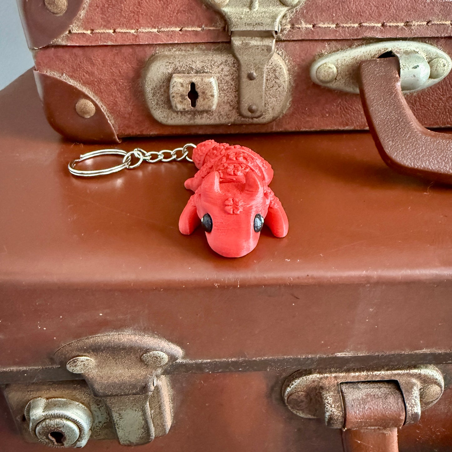Jiggle Pet Plastic 3D Print Keychain - Lucky Dragon