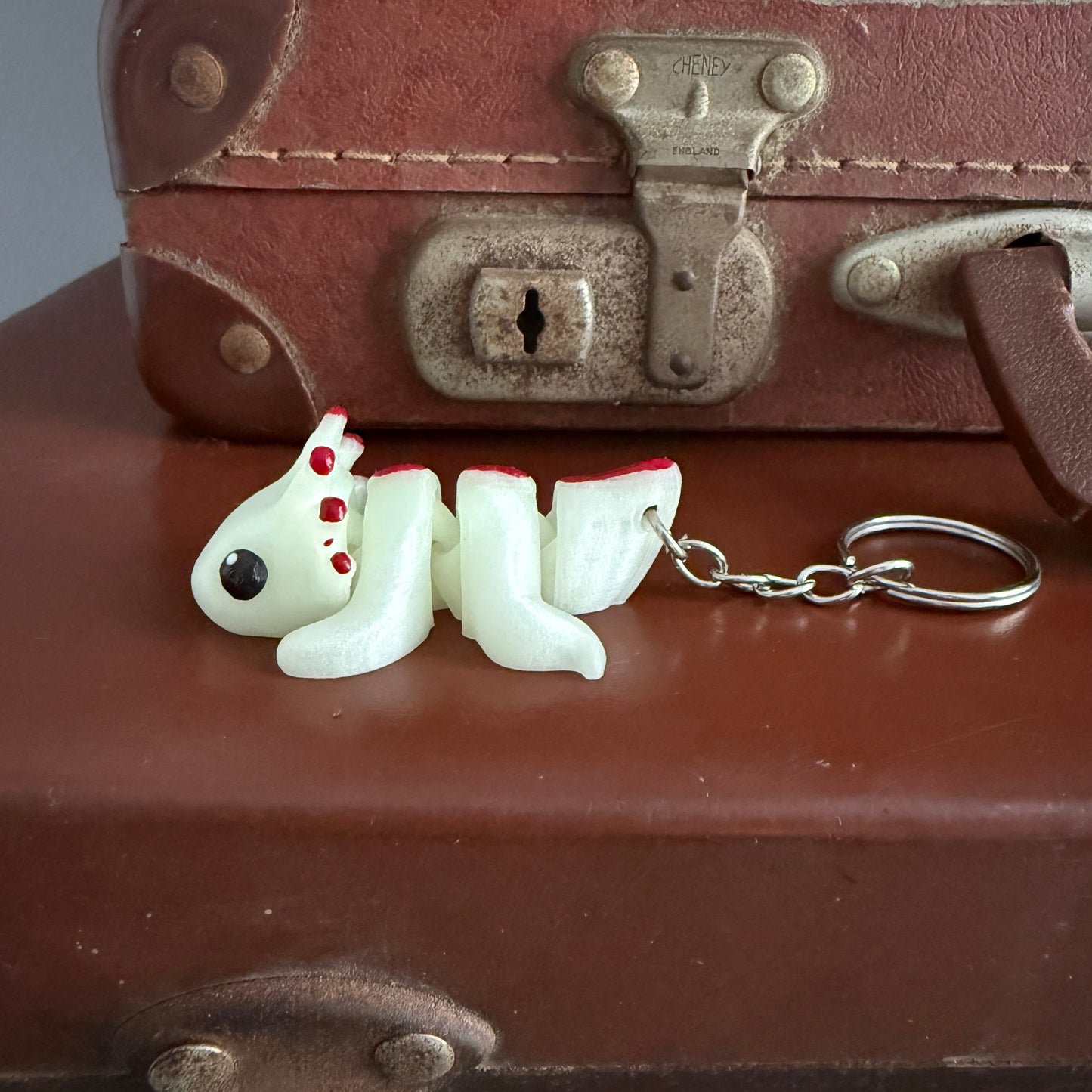 Jiggle Pet Plastic 3D Print Keychain - Axolotl