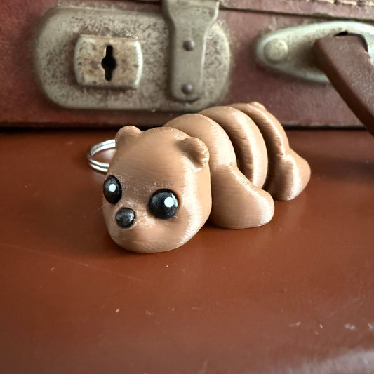 Jiggle Pet Plastic 3D Print Keychain  - Bear