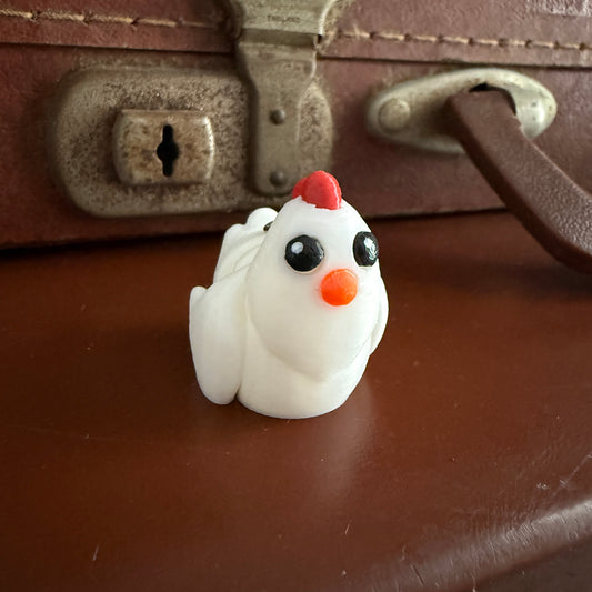 Jiggle Pet Plastic 3D Print Keychain  - Chicken