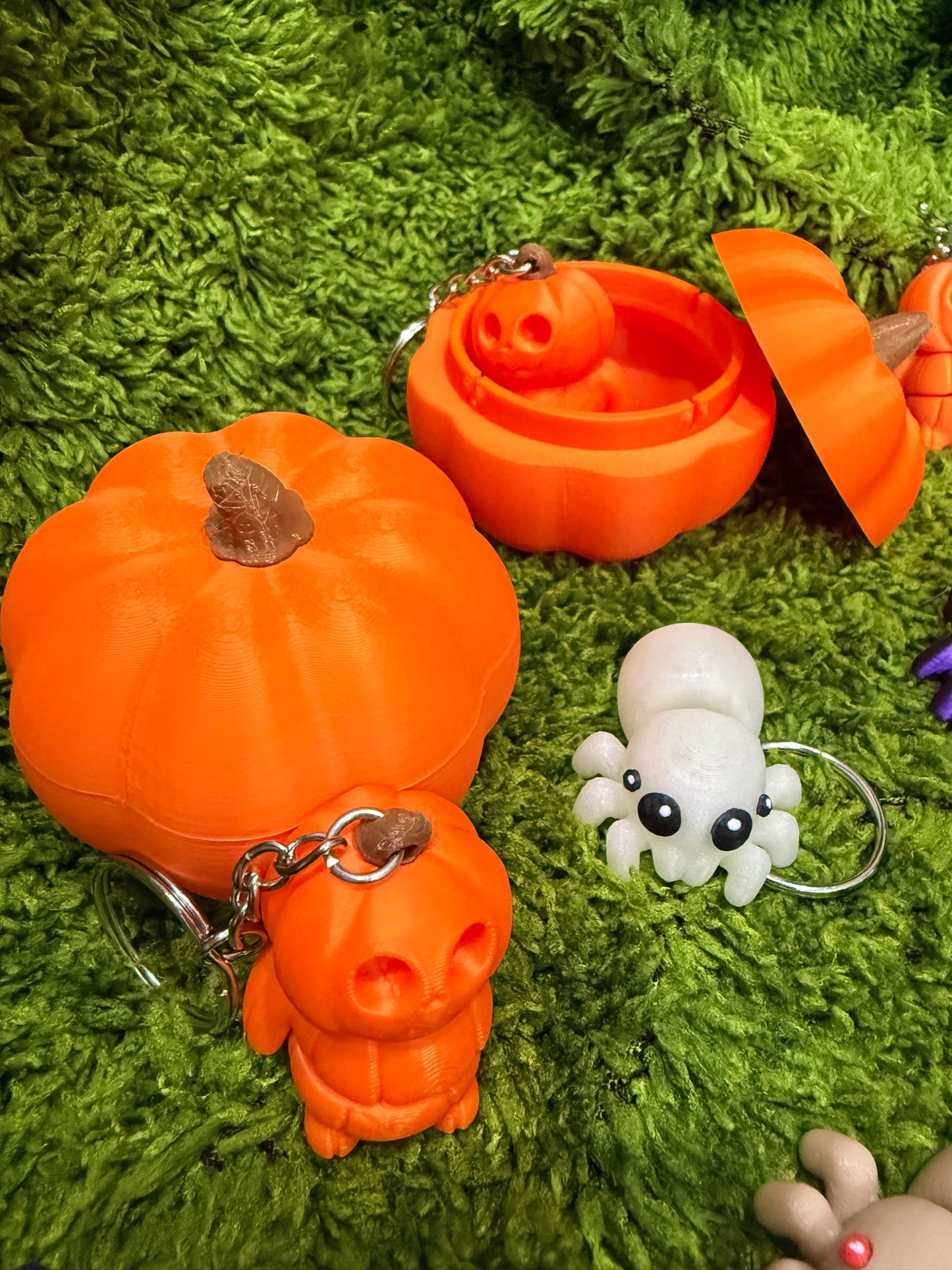 Pumpkin Pot Plastic 3D Print Trinket Pot with Lid