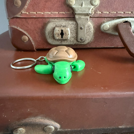 Jiggle Pet Plastic 3D Print Keychain  - Turtle