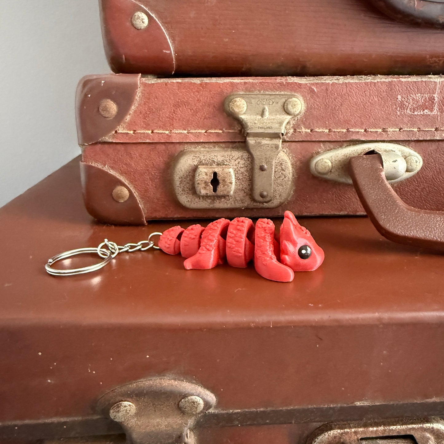 Jiggle Pet Plastic 3D Print Keychain - Lucky Dragon