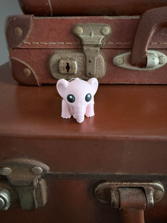 Jiggle Pet Plastic 3D Print Keychain  - Elephant