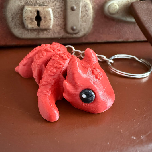 Jiggle Pet Plastic 3D Print Keychain  - Lucky Dragon