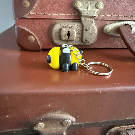 Jiggle Pet Plastic 3D Print Keychain  - Bumble Bee