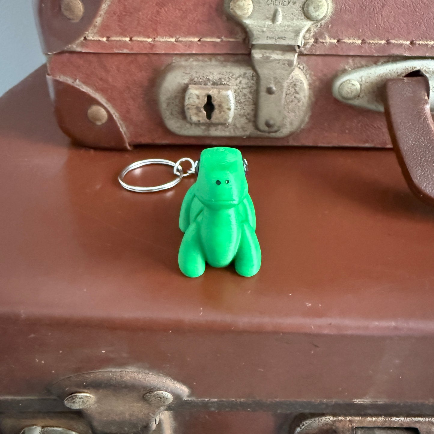 Jiggle Pet Plastic 3D Print Keychain - Brontosaurus Dinosaur