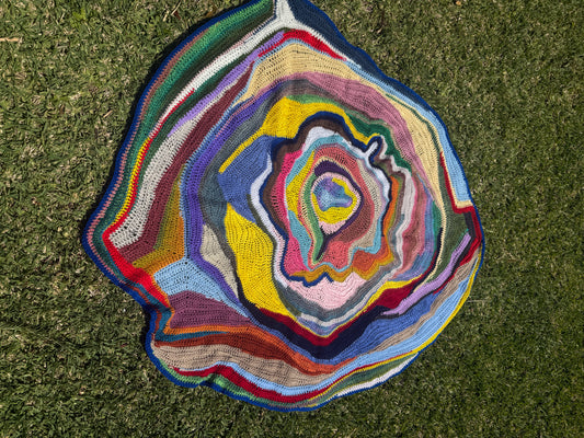 Freeform Irregular Circle Crochet Blanket – Handmade by Lyndsay