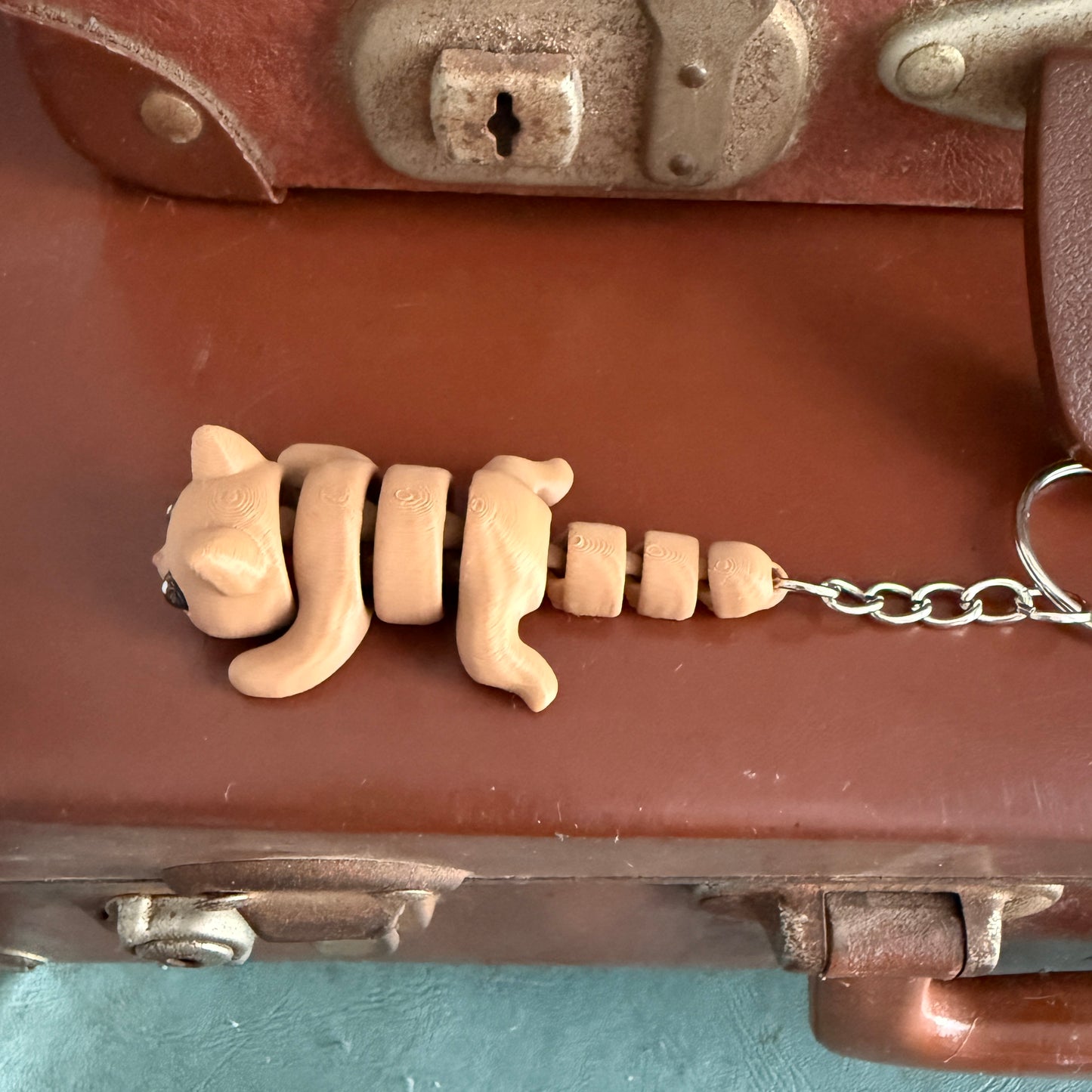 Jiggle Pet Plastic 3D Print Keychain - Kitten Cat