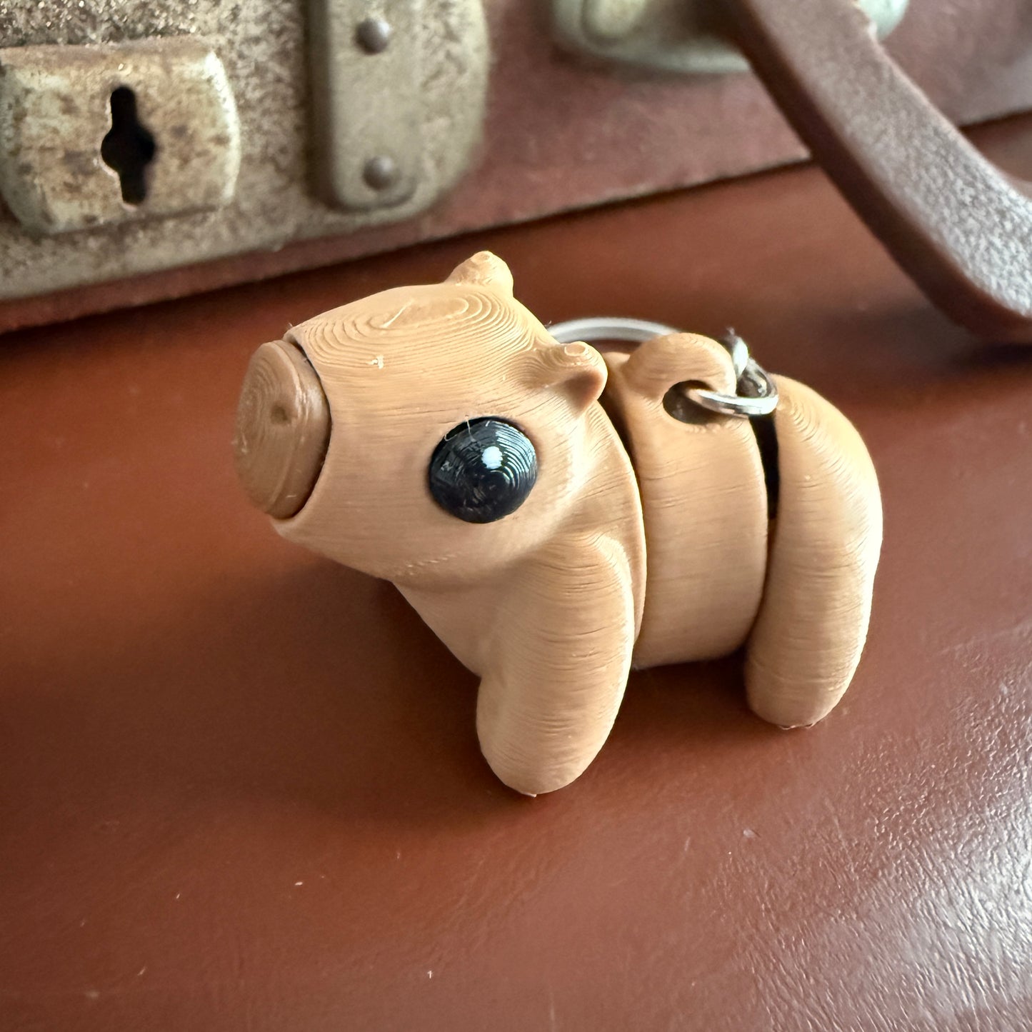Jiggle Pet Plastic 3D Print Keychain - Capybara