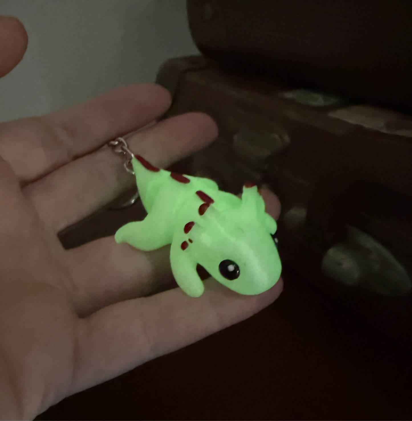 Jiggle Pet Plastic 3D Print Keychain - Axolotl