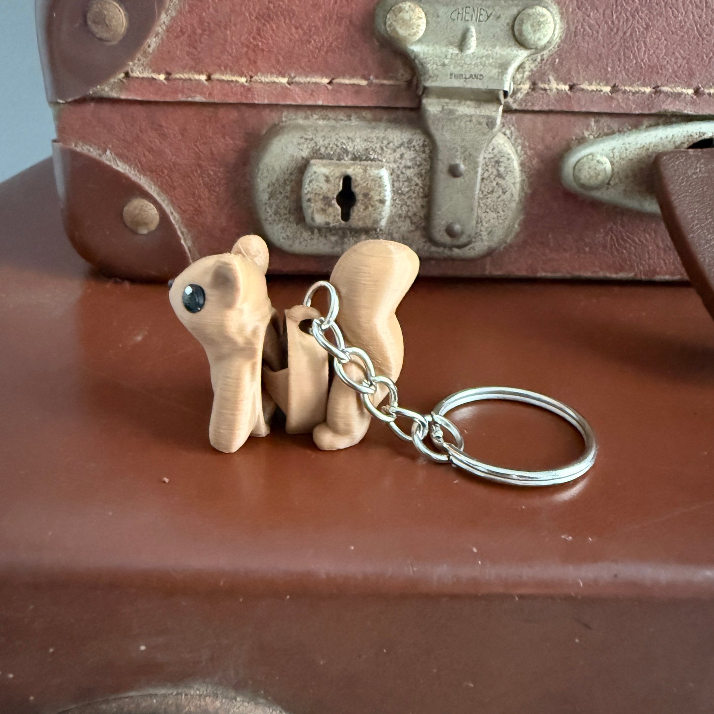 Jiggle Pet Plastic 3D Print Keychain - Squirrel