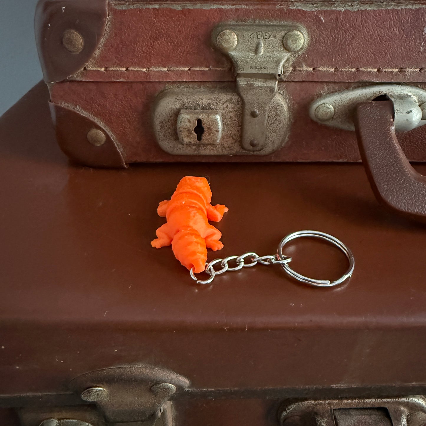Jiggle Pet Plastic 3D Print Keychain - Gecko