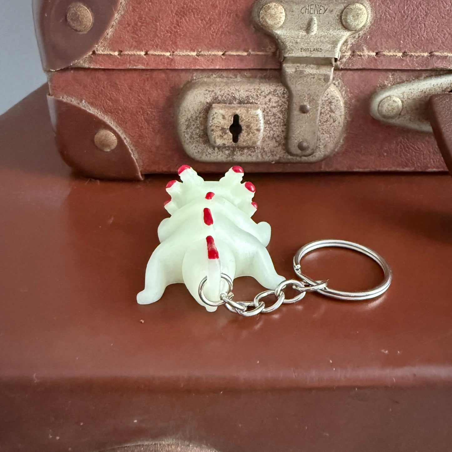 Jiggle Pet Plastic 3D Print Keychain - Axolotl