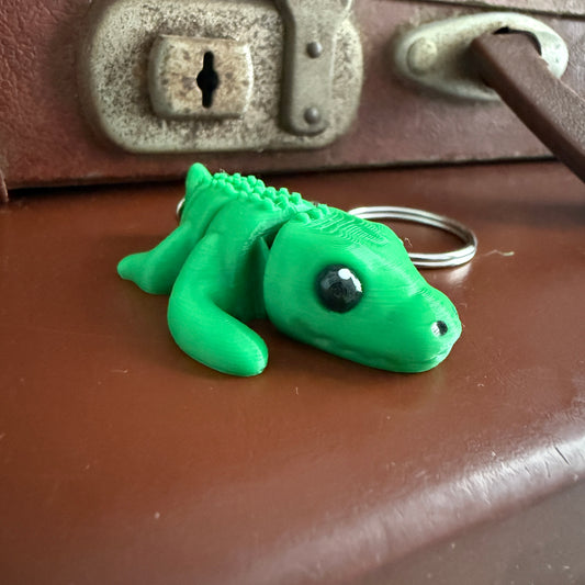 Jiggle Pet Plastic 3D Print Keychain  - Crocodile