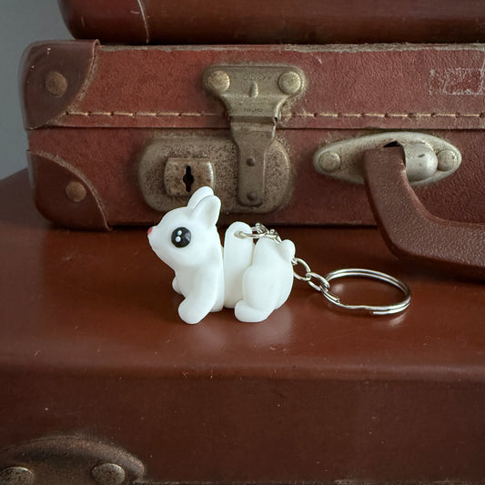 Jiggle Pet Plastic 3D Print Keychain  - Bunny Rabbit