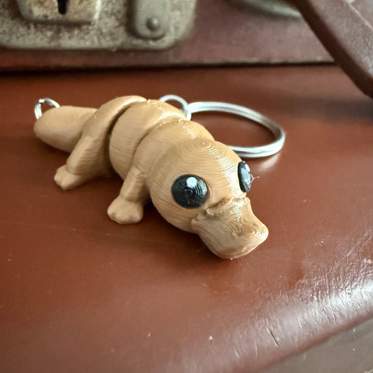 Jiggle Pet Plastic 3D Print Keychain  - Platypus