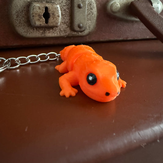 Jiggle Pet Plastic 3D Print Keychain  - Gecko
