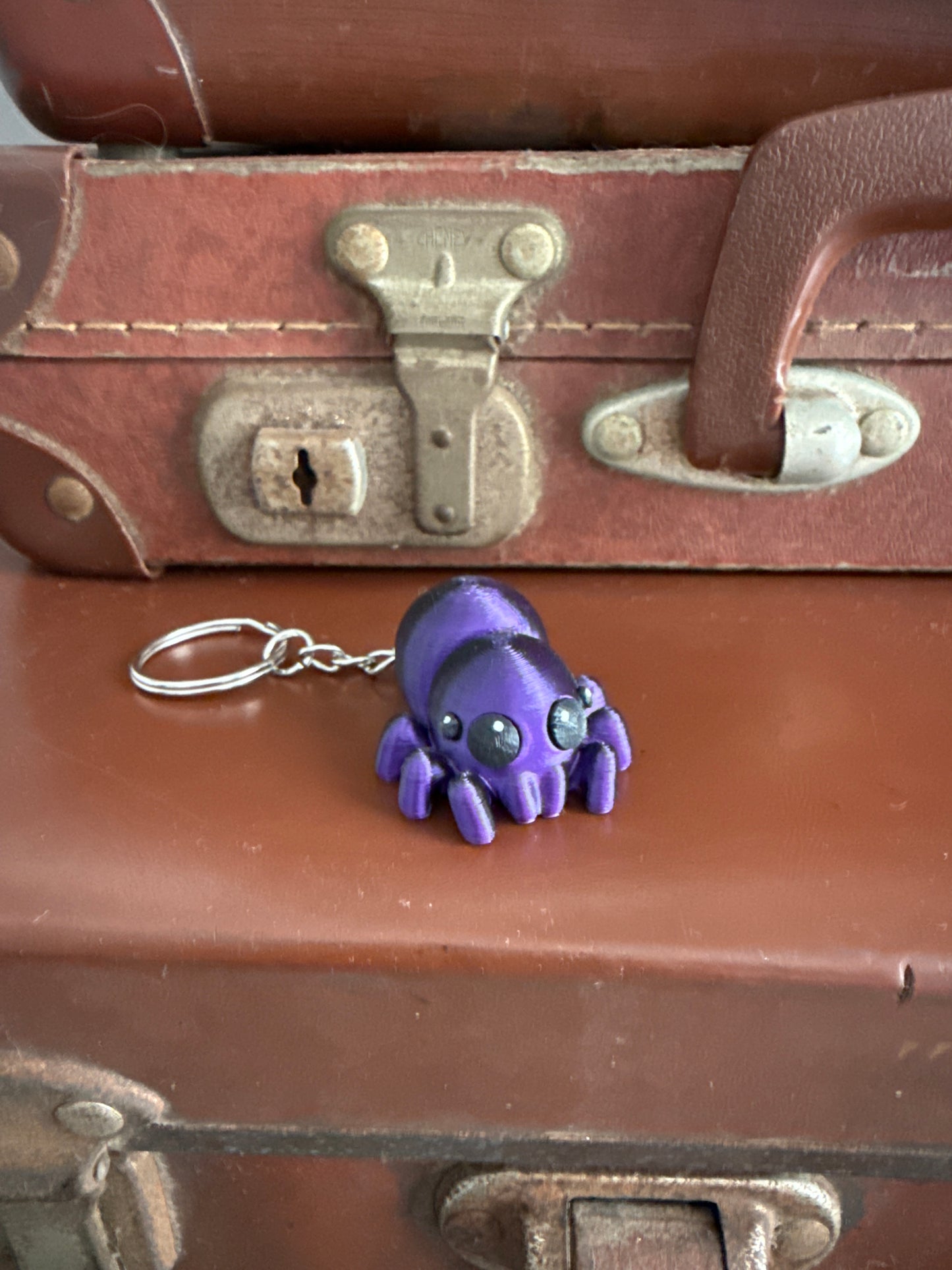 Jiggle Pet Plastic 3D Print Keychain - Spider