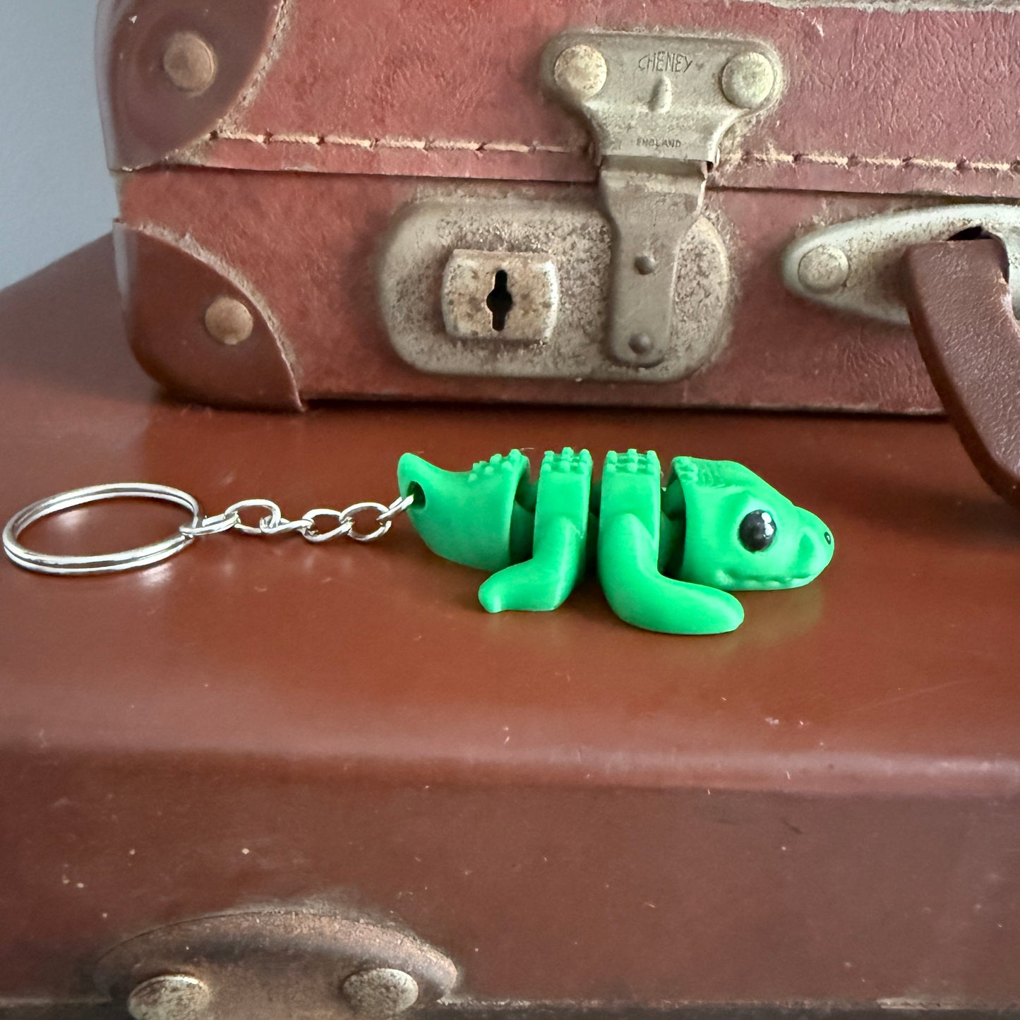 Jiggle Pet Plastic 3D Print Keychain - Crocodile