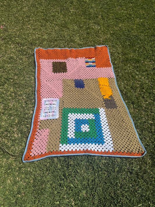 Patchwork Granny Rectangle Crochet Blanket – Handmade by Lyndsay