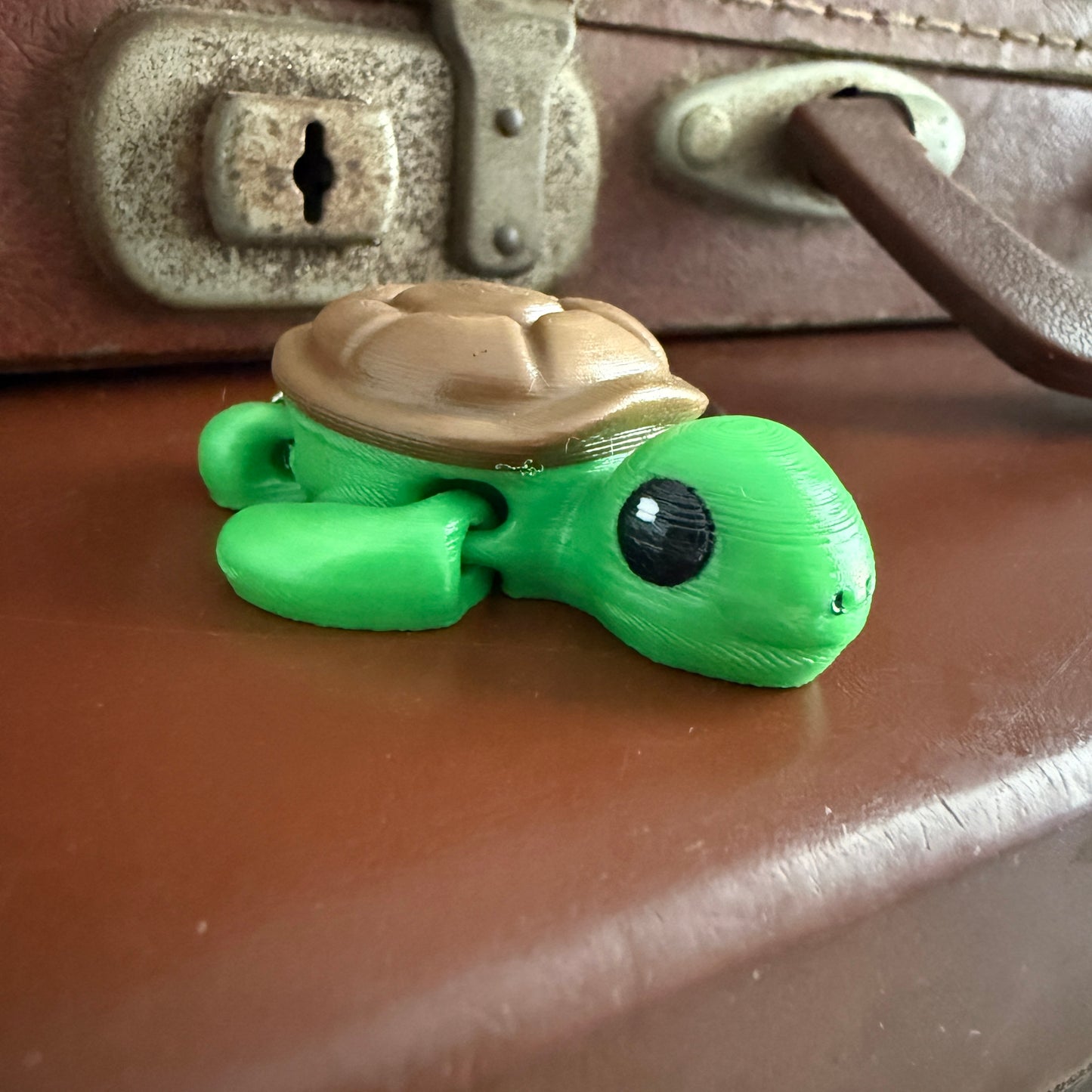 Jiggle Pet Plastic 3D Print Keychain - Turtle