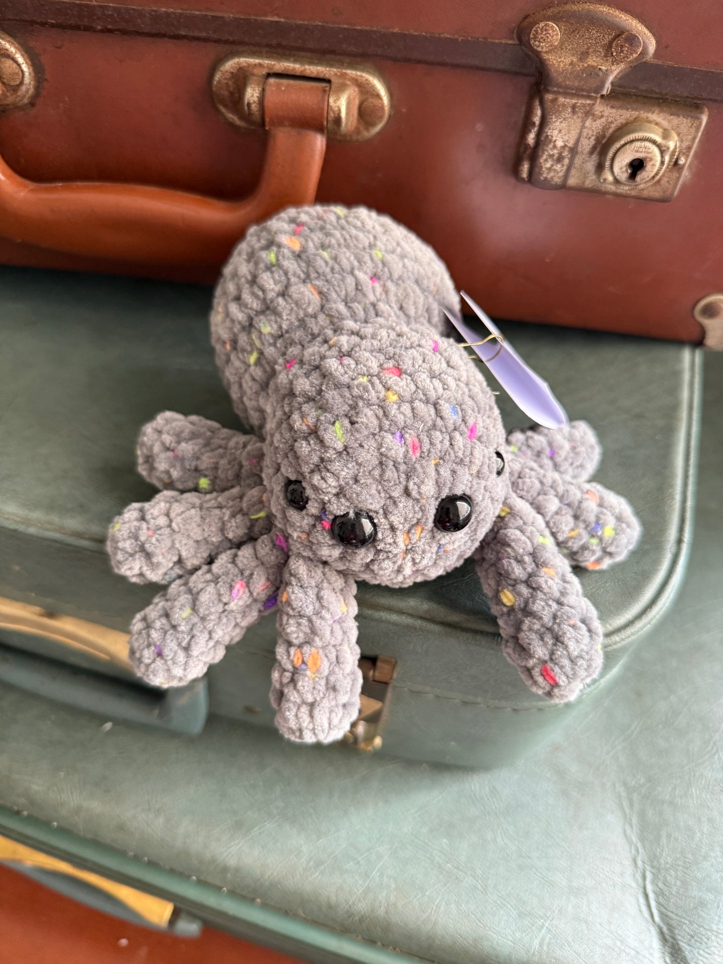 Spindle Spider Plush – Handmade Crochet Plush Halloween Spider