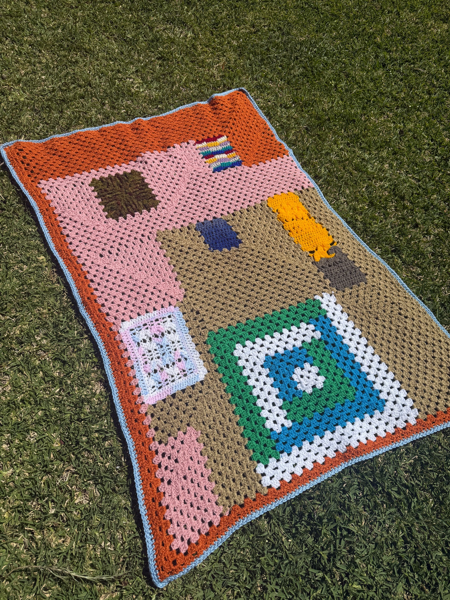 Patchwork Granny Rectangle Crochet Blanket – Handmade by Lyndsay