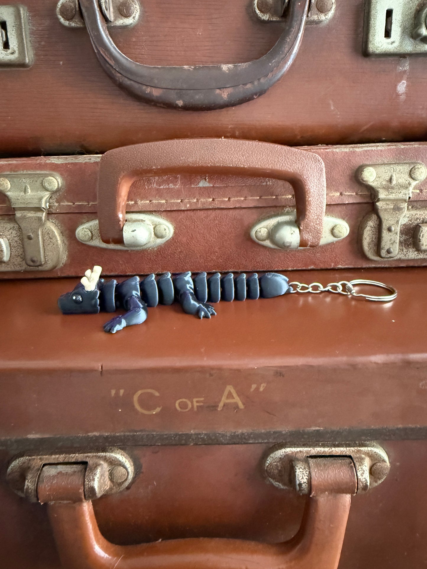 Jiggle Pet Plastic 3D Print Keychain  - Long Dragon