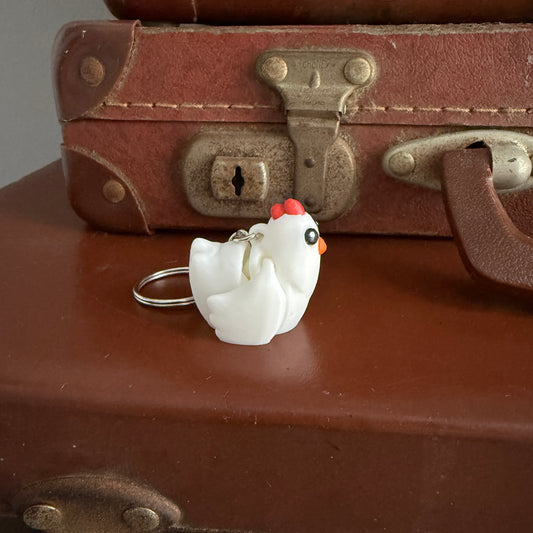 Jiggle Pet Plastic 3D Print Keychain  - Chicken