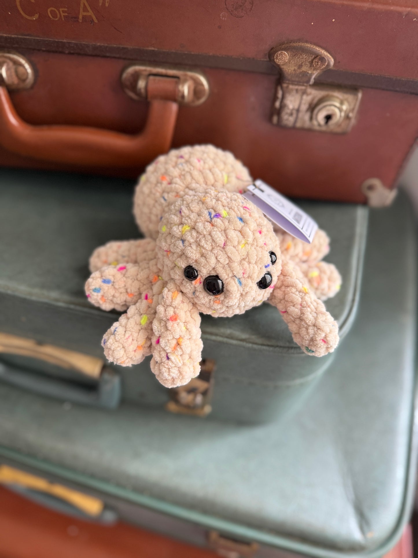 Spindle Spider Plush – Handmade Crochet Plush Halloween Spider
