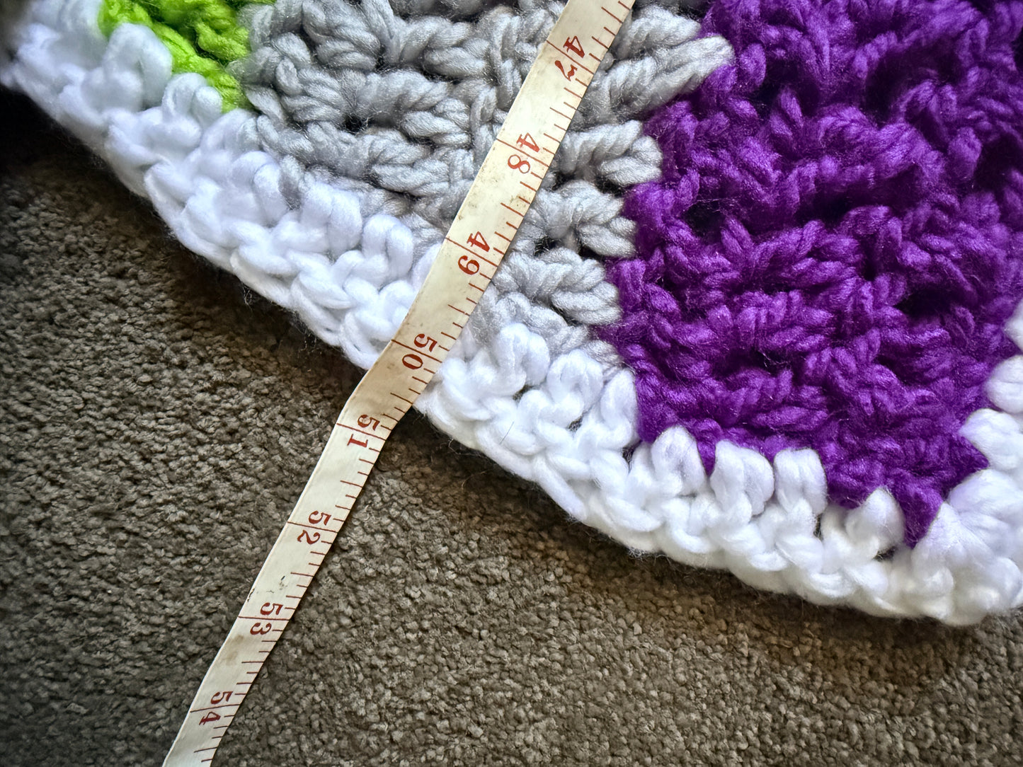 Handmade Crochet Acrylic Blanket – Multicolour Chunky Granny stitch Style – Handmade by Lyndsay
