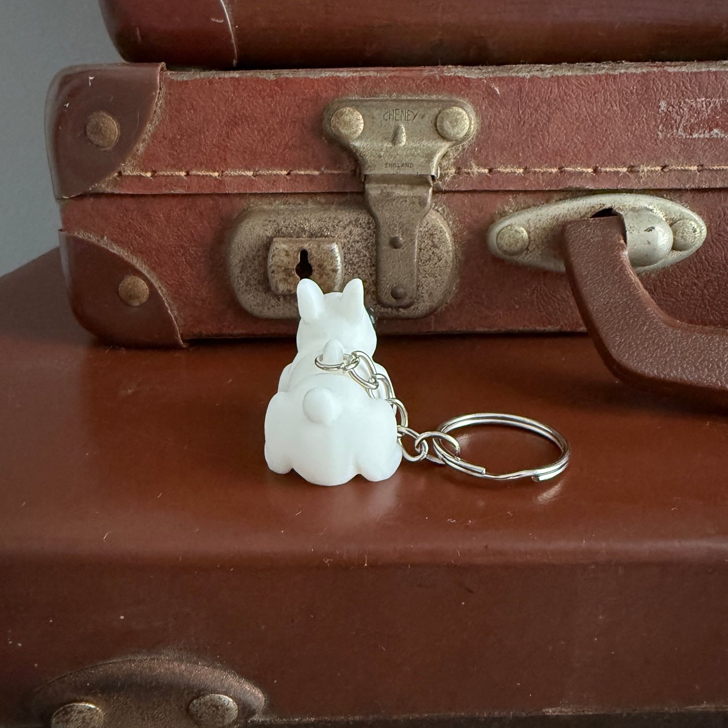 Jiggle Pet Plastic 3D Print Keychain  - Bunny Rabbit