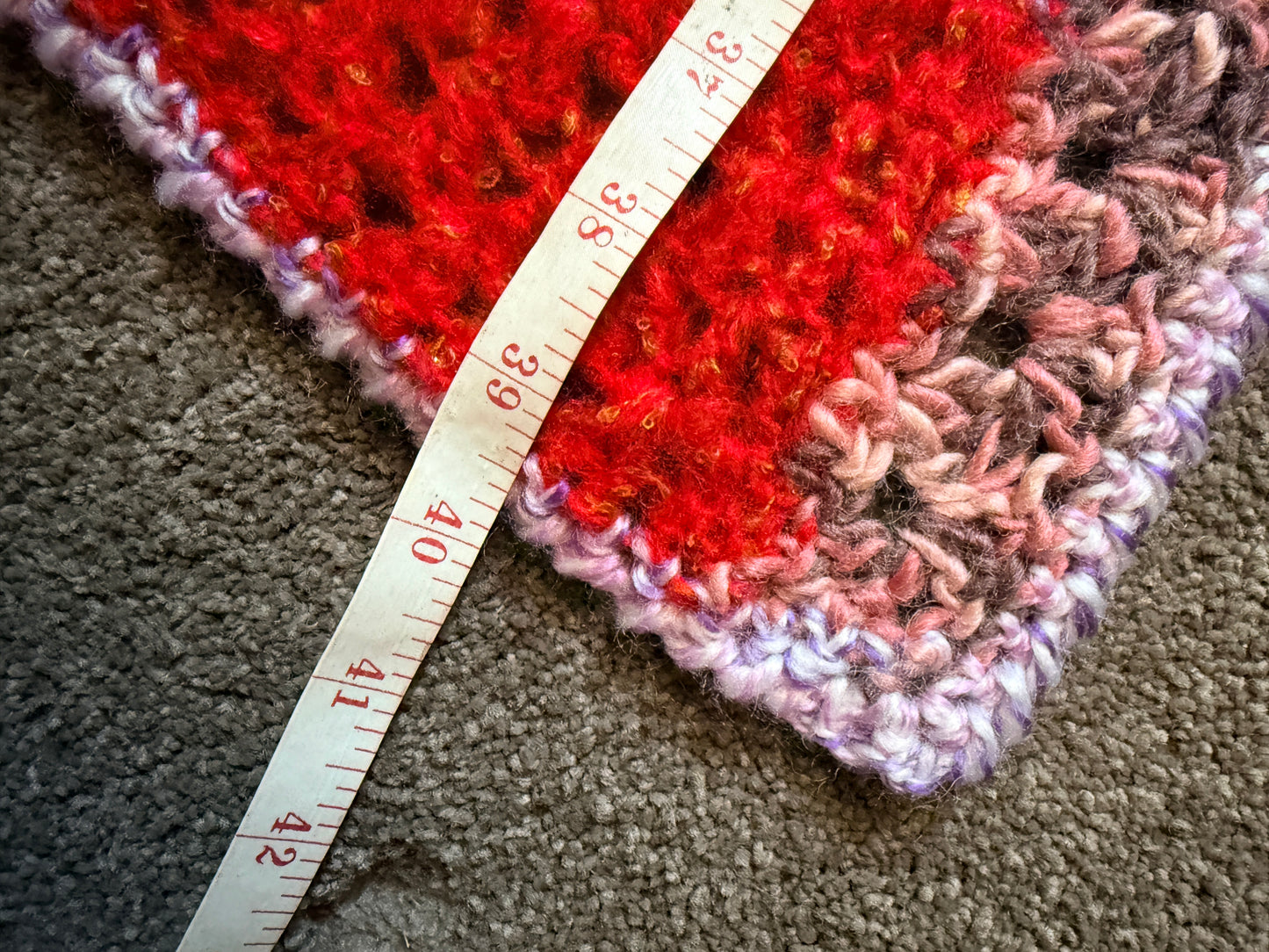 Handmade Crochet Acrylic Blanket – Multicolour Mixed Texture Square Style – Handmade by Lyndsay